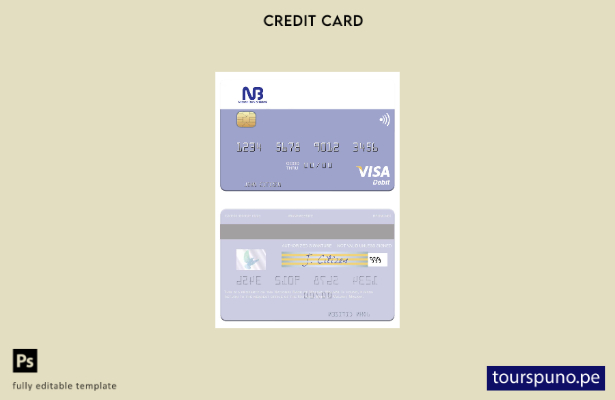 lista para imprimir plantilla de tarjeta de débito visa del Banco Nacional de Ma